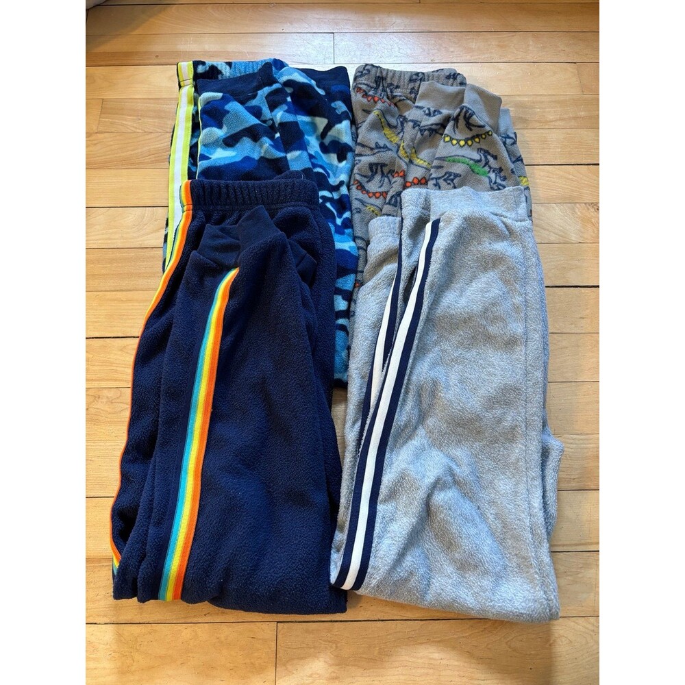 Boys freestyle sleep pajama pants set lot bundle fleece camo rainbow Dino 12
